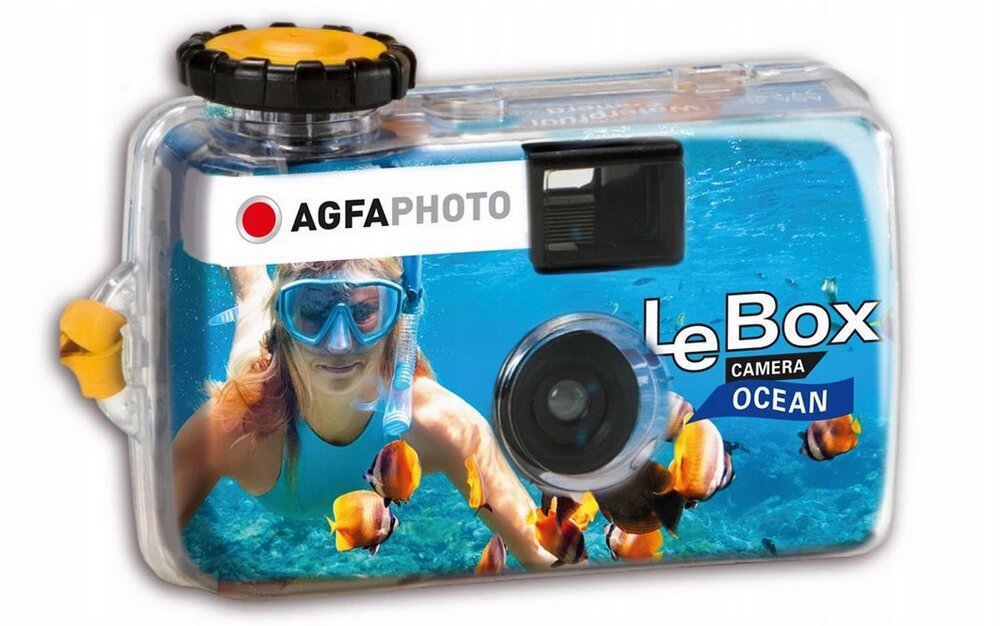 Aparat AGFAPHOTO LeBox Ocean obiektyw drukowanie film baterie ogniskowa wydajność rozdzielczość  
