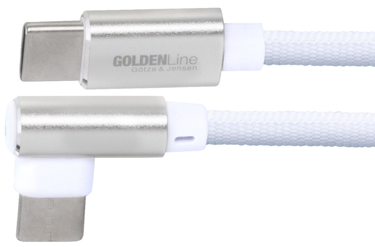Kabel USB Typ C - USB Typ C katowy GOTZE & JENSEN Golden Line 1 m predkosc