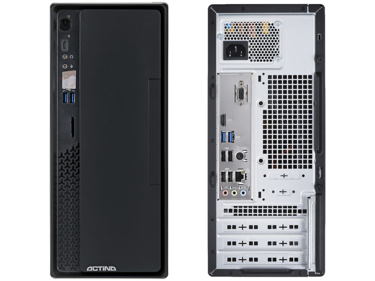 Komputer ACTINA Prime i5-10400 8GB RAM 256GB SSD Windows 11 Professional gniazda złącza rozbudowa interfejsy