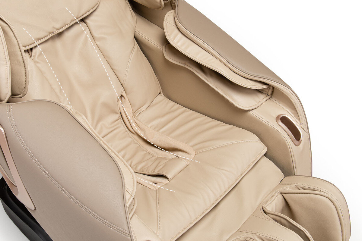 Fotel masujący Massaggio Eccellente 2 PRO posiada funkcje SL-shape, dzięki której masaż sięga aż do pośladków.