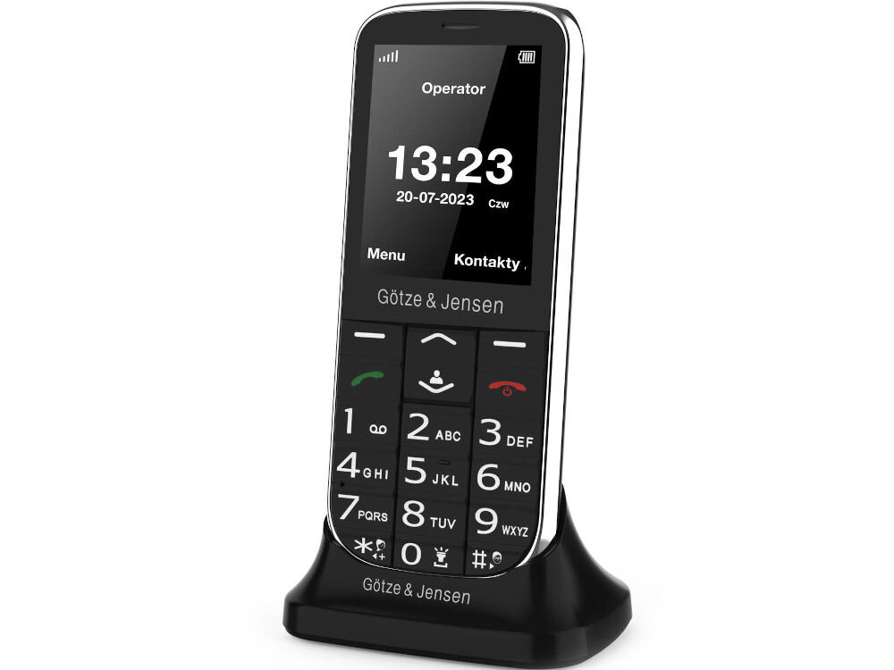 Telefon GSM GOTZE & JENSEN GFE38 Czarny intuicyjne przyciski