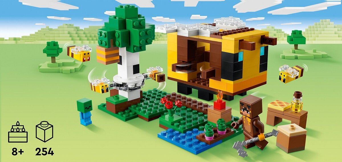 LEGO Minecraft Pszczeli ul 21241 dziecko kreatywność zabawa nauka rozwój klocki figurki minifigurki jakość tradycja konstrukcja nauka wyobraźnia role jakość bezpieczeństwo wyobraźnia budowanie pasja hobby funkcje instrukcje miód ul pszczoły