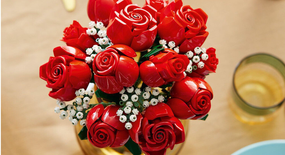 KLOCKI LEGO ICONS BUKIET RÓŻ 10328 ozdoba bukiet róż projekt czerwone róże