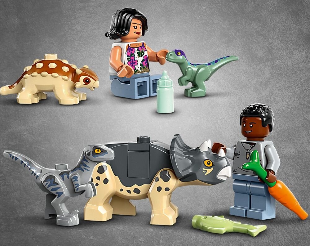LEGO 76963 Jurassic World Centrum ratunkowe dla małych dinozaurów    klocki elementy zabawa łączenie figurki akcesoria figurka zestaw 