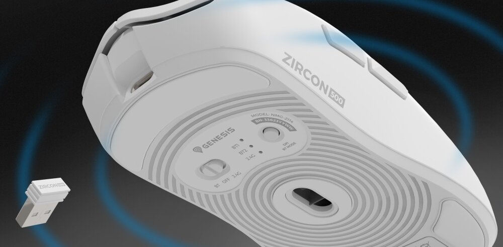Mysz GENESIS Zircon 500 Wireless  swoboda laczenia mechaniczne przelaczniki