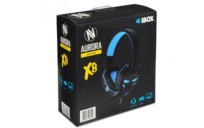 Słuchawki iBOX Aurora X8  - solidna konstrukcja gwarancja karta gwarancyjna znak zgodności
