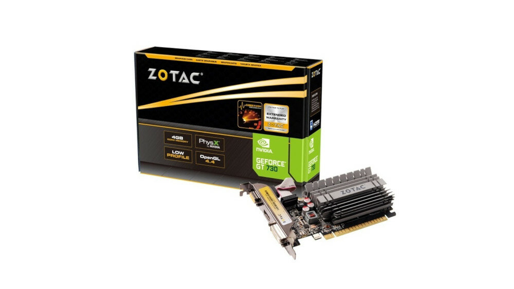 Karta graficzna ZOTAC GeForce GT 730 ZoneEdition 4GB pamięć efekty wizualizacja technologia NViADA wrażenia