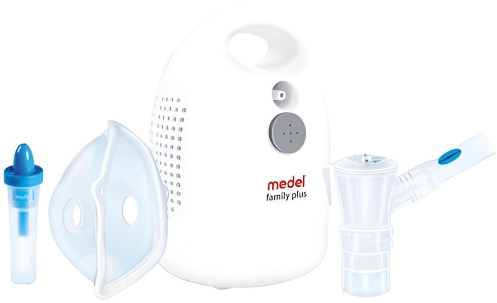 Inhalator nebulizator pneumatyczny MEDEL Family Plus + Jet Rhino 0.3 ml/min bez strat leku zastosowanie