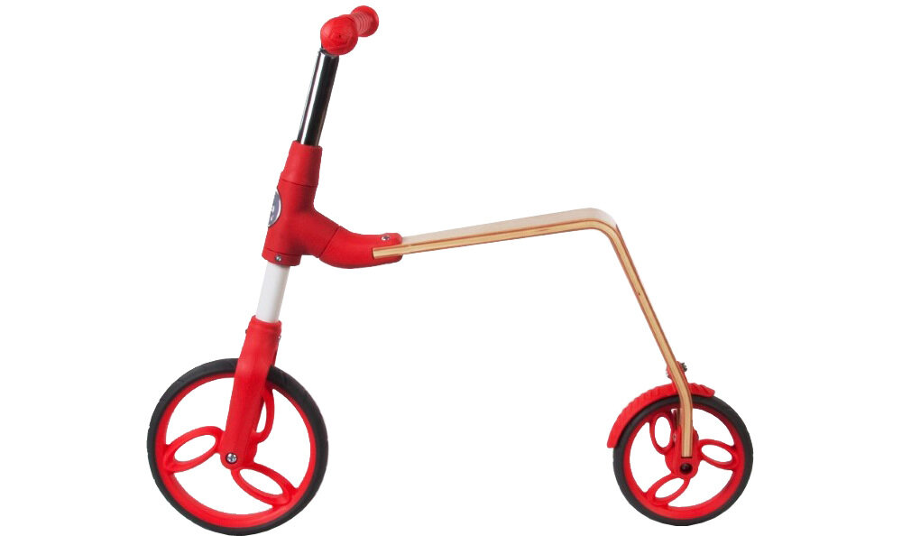 Rowerek biegowy SUN BABY Evo 360 2w1 Czerwony z wysokojakościowego drewna tworzyw sztucznych idealnie wyszlifowane lekka konstrukcja mobilność