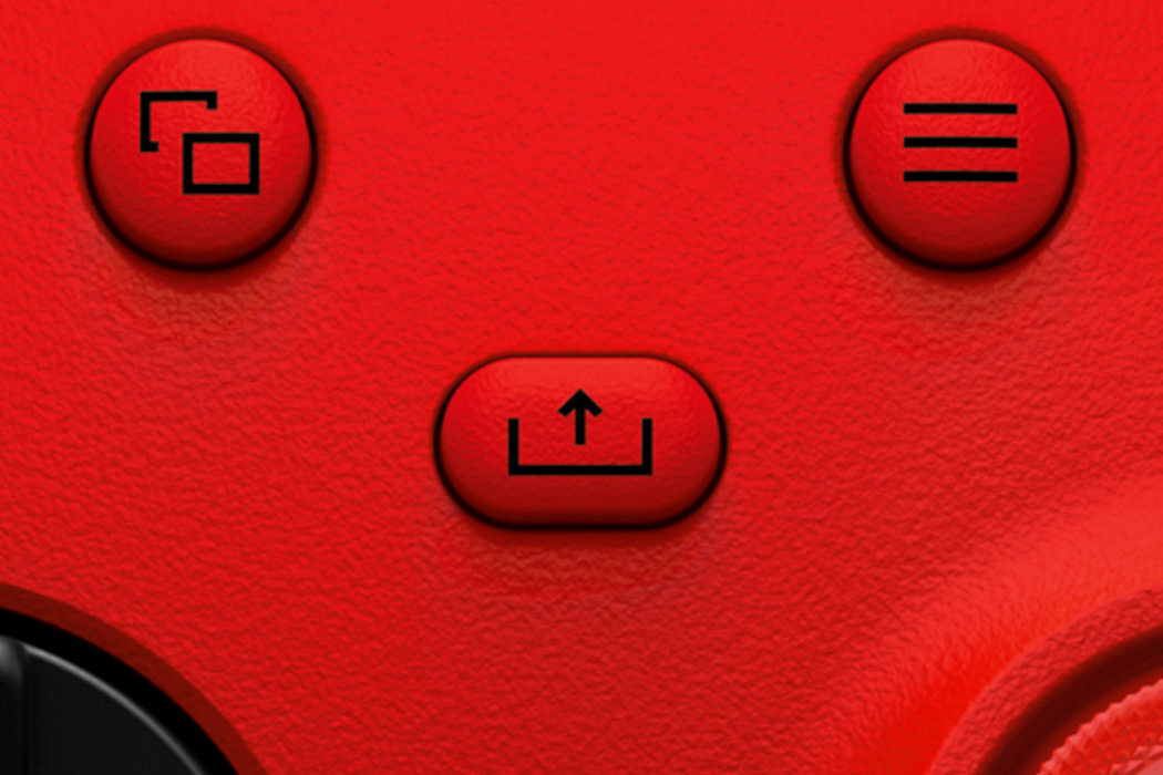 Kontroler MICROSOFT XBOX Series X Czerwony przycisk udostępnianie przechwitywanie zrzuty ekranu nagrania
