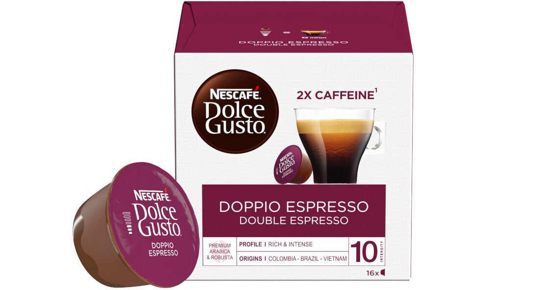 Kapsulki NESCAFE Dolce Gusto Doppio Espresso intensywny smak podwojna dawka kofeiny