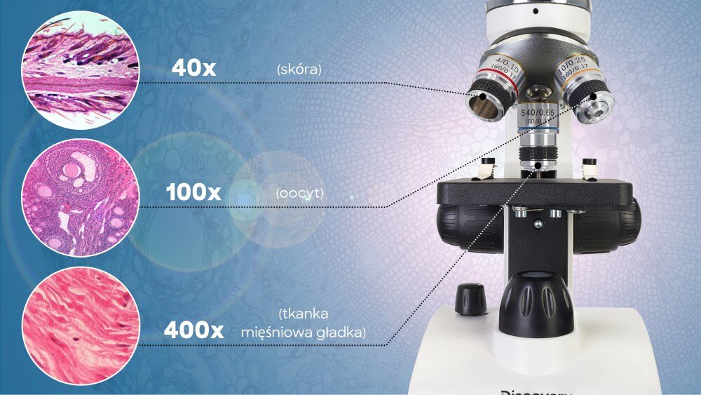 Mikroskop DISCOVERY Femto z kamerą cyfrową/książką Polar asystent doświadczenia nauka  układy optyczne oświetlenie głowica precyzja regulacja ostrość książka  konstrukcja