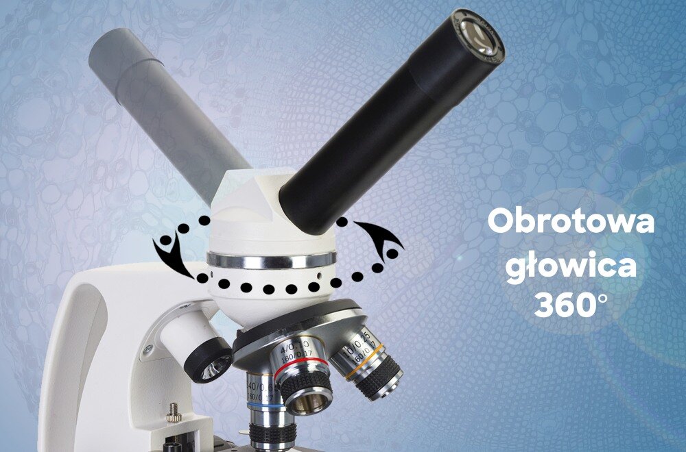 Mikroskop DISCOVERY Femto z kamerą cyfrową/książką Polar asystent doświadczenia nauka  układy optyczne oświetlenie głowica precyzja regulacja ostrość książka  konstrukcja