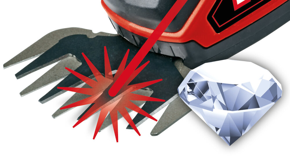 Nożyce do żywopłotu - trawy EINHELL GE-CG 18-100 Li-Solo akumulatorowe solidna metalowa przekladnia ostrza wysokiej jakosci wycinane laserowo szlifowane diamentowo