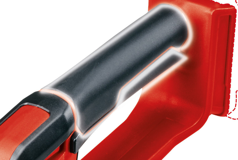 Nożyce do żywopłotu - trawy EINHELL GE-CG 18-100 Li-Solo akumulatorowe miekki uchwyt doskonala ergonomia wylacznik bezpieczenstwa ochrona przed przypadkowym uruchomieniem