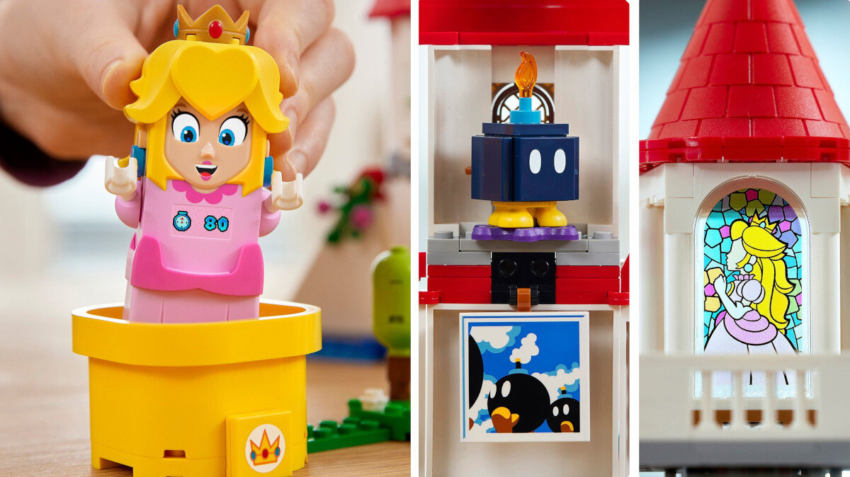 LEGO Super Mario Zamek Peach — zestaw rozszerzajacy 71408 detale rura