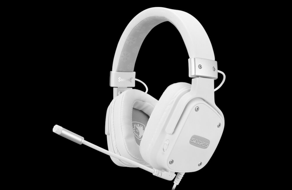 Słuchawki SADES Snowwolf Biały wykończenie design komfort waga lekkość trwałość wytrzymałość