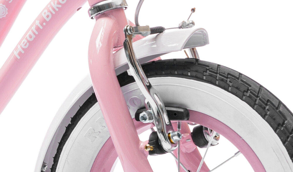 Rower dziecięcy SUN BABY Heart Bike 16 cali dla dziewczynki Różowy hamulce typu V-Break na przód hamulec torpedo na tył marki SBB szybki czas reakcji niezawodne lekkie