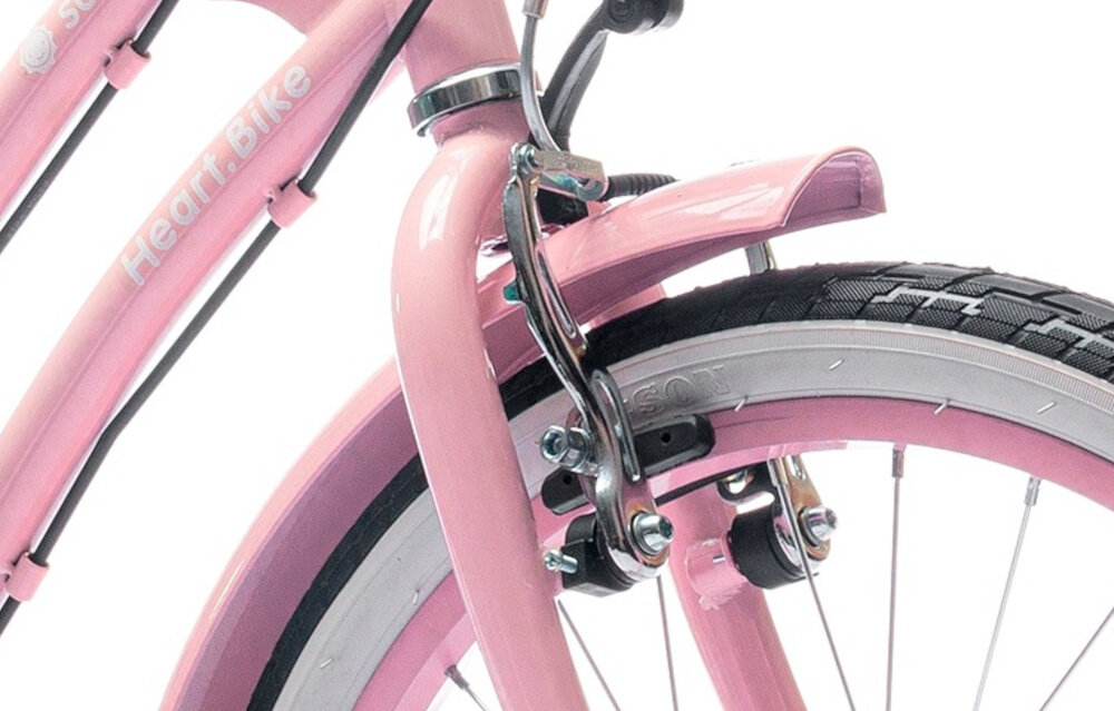 Rower dziecięcy SUN BABY Heart Bike 20 cali dla dziewczynki Różowy hamulce typu V-Break na przód na tył marki SBB szybki czas reakcji niezawodne lekkie
