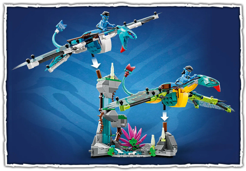 LEGO Avatar Pierwszy lot na zmorze Jake’a i Neytiri 75572 minifigurki ruchome figurki