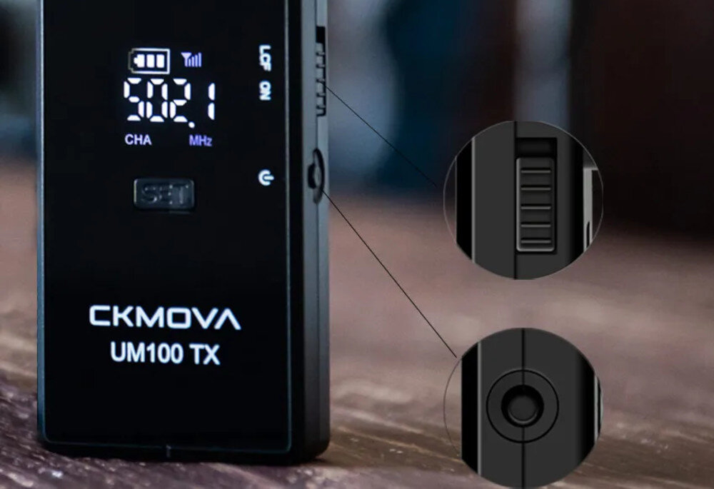System bezprzewodowy CKMOVA UM100 Kit5 obsługa parowanie regulacja częstotliwość głośność