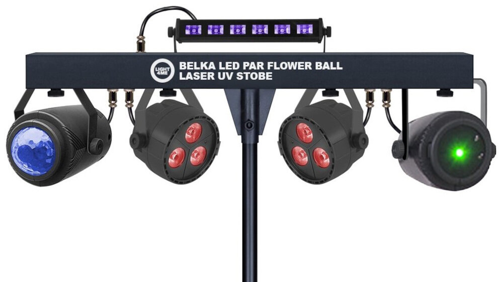 Belka LIGHT4ME LED Par Flower Ball Laser UV Strobe  - tryby pracy
