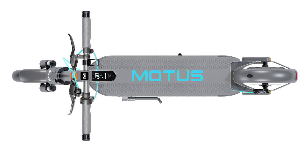 Hulajnoga elektryczna MOTUS Scooty 10 Plus Plus 2023 Turkusowy solidna konstrukcja ramy aluminiowa waga 19,5 kg duzy antypslizgowy poklada maksymalne obciazenie do 120 kg