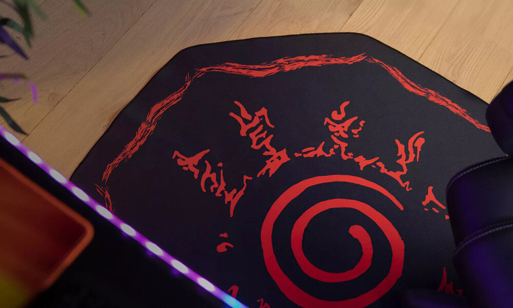 Mata pod fotel gamingowy KONIX Naruto wygląd grafika motyw zastosowanie
