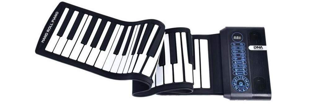 Keyboard DNA Roll 61 mobilność oktawy klawisze zastosowanie panel sterowania podwójne głośniki 