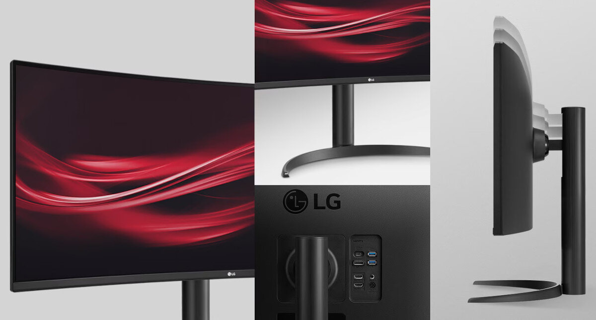Monitor LG UltraWide 34WP75CP-B podstawka wysokość nachylenie dostosowanie