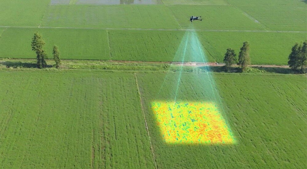 Dron DJI Mavic 3 Multispectral dane obraz system słoneczny czujnik rtk czas lotu akumulatory obraz transmisjaczujniki wizje mapowanie monitoring dawkowanie nawozów środki ochrony roślin analizy sztuczna inteligencja zestaw