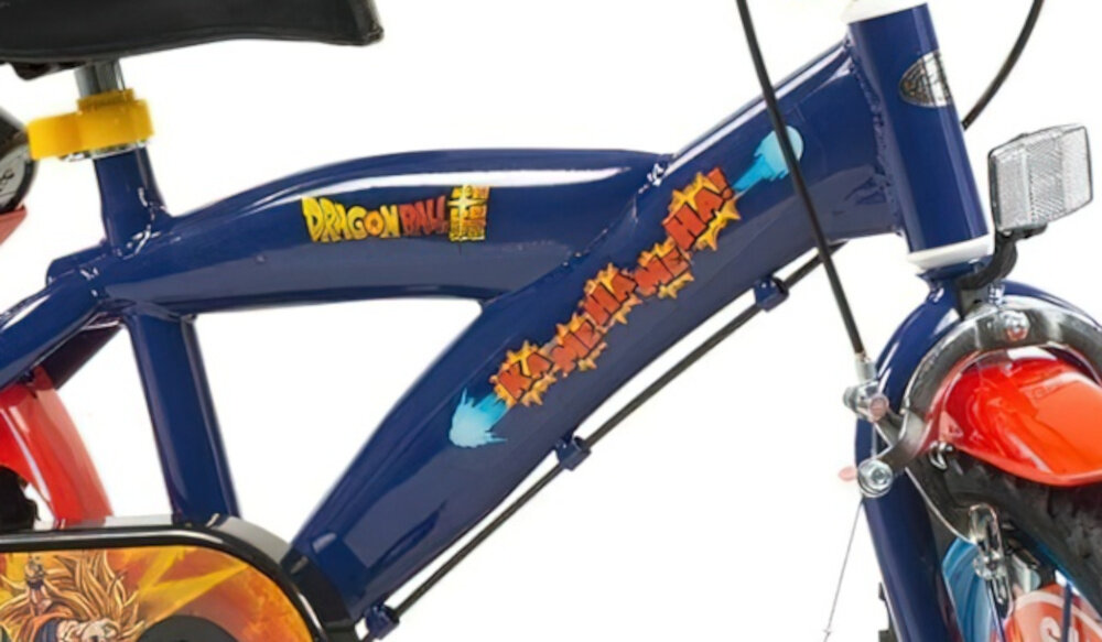 Rower dziecięcy TOIMSA Dragon Ball 16 cali dla chłopca rama stalowa 10-calowa odporność na uszkodzenia mechaniczne i działanie czynników zewnętrznych dostosowana do najmłodszych geometria roweru