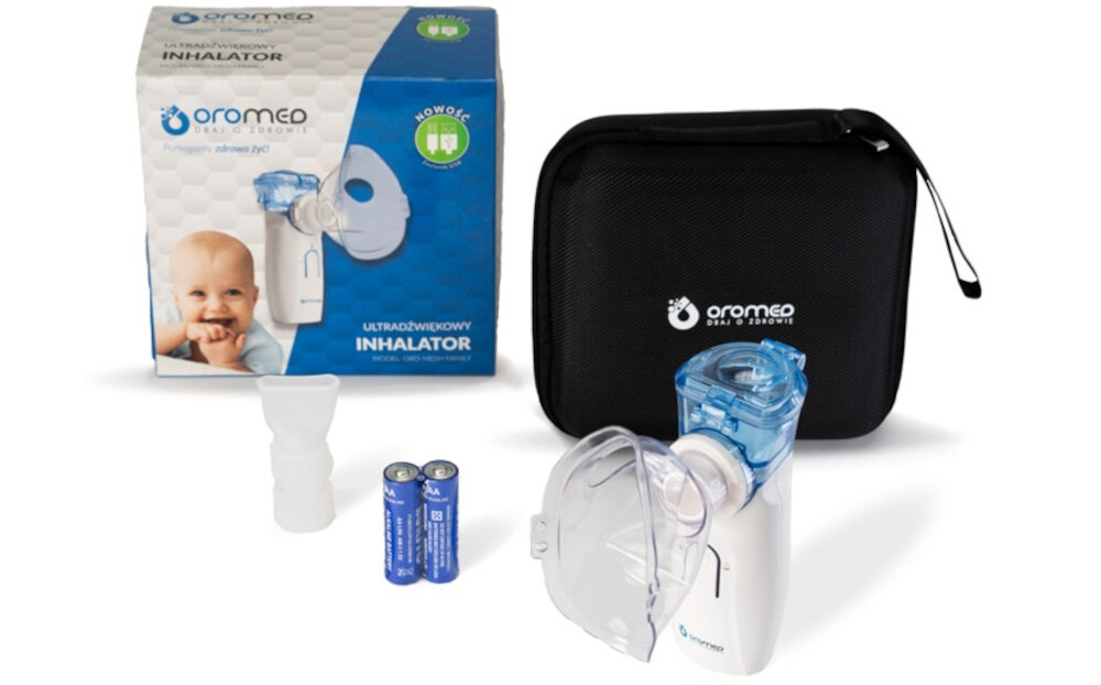 Inhalator nebulizator membranowy OROMED ORO-MESH FAMILY zestaw akcesoria komplet wyposazenie