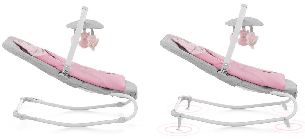 Leżaczek KINDERKRAFT Felio 2 Różowy produkt 2 w 1 lezaczek bujaczek prosta konfiguracji ploz dla dzieci o wadze do 9 kg