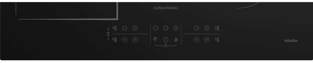 GRUNDIG GIEI623471MN sterowanie dotykowe płyta ustawienia przyciski zegar nagrzewanie automatyczny program stop wybór strefa gotowania wyświetlacz