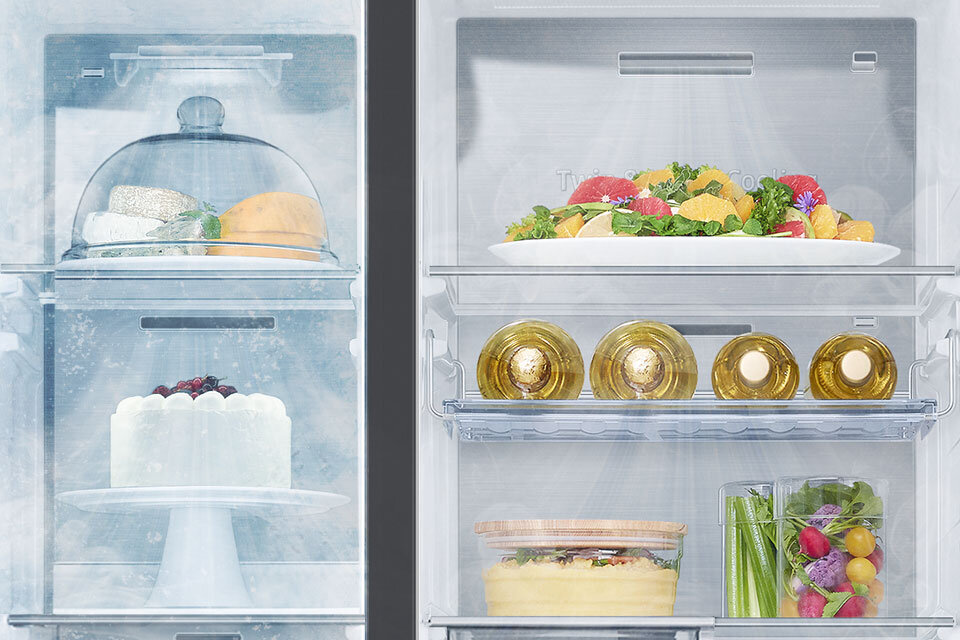 Precyzja chłodzenia różnorodnych produktów w lodówce Samsung Side by Side