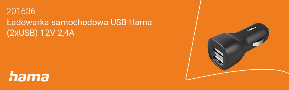 zdjęcie ładowarki samochodowej USB Hama (2xUSB) 12V