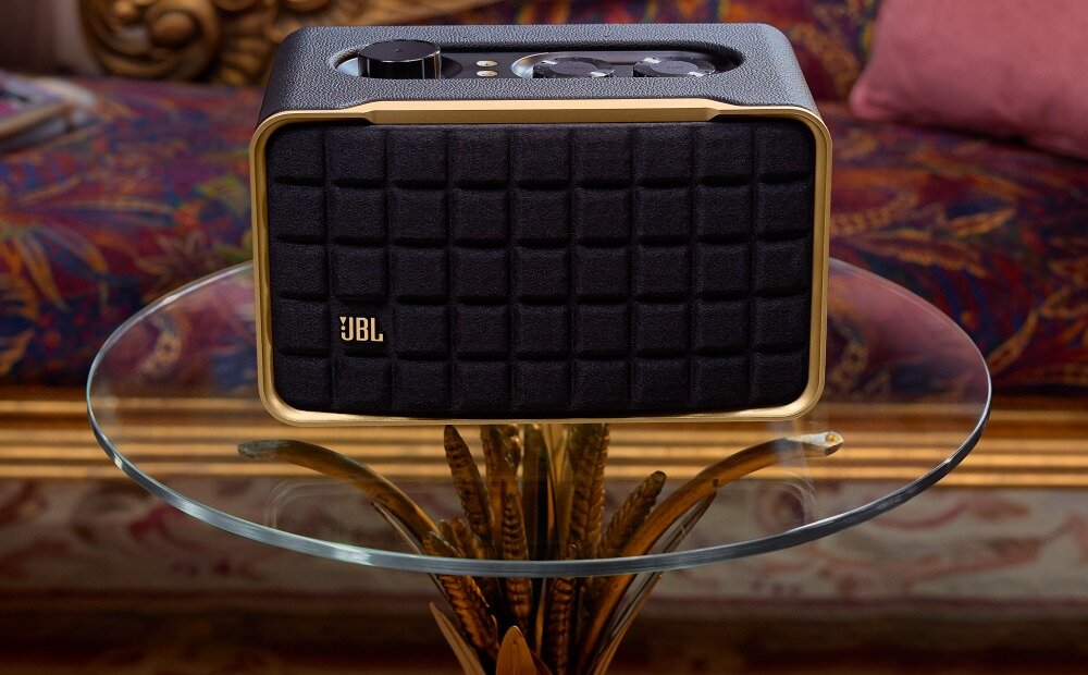 Głośnik mobilny JBL Authentics 200 Czarny dźwięk wysoka jakość brzmienie łączność połączenie ładowanie wizualne aplikacja 