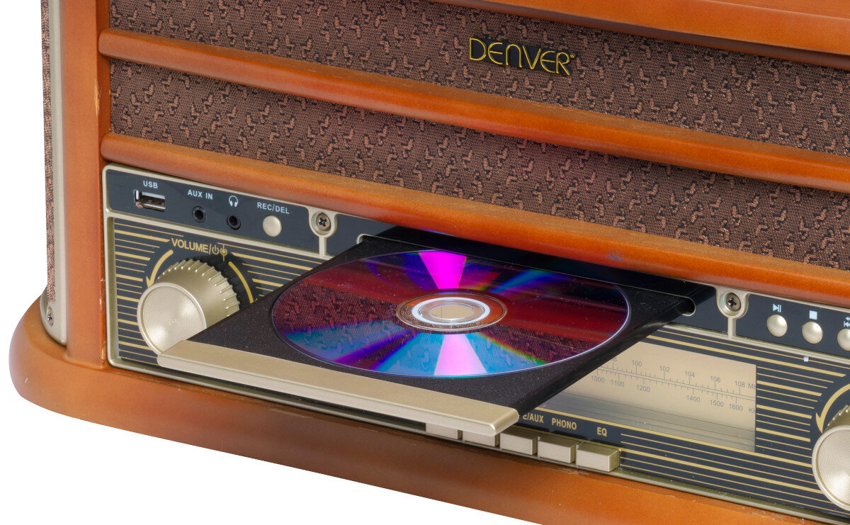 Gramofon DENVER MCR-50MK3 Brązowy nagrywanie digitalizacja