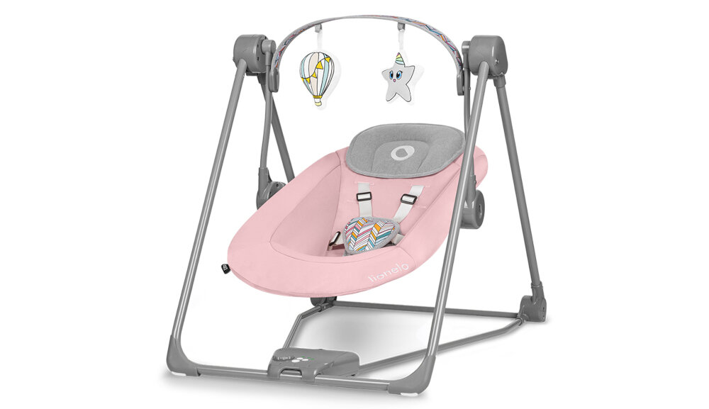 Bujaczek LIONELO Otto Pink Baby Różowy 5-punktowe pasy bezpieczeństwa miękkie nakładki