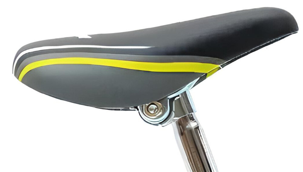 Rower dziecięcy HUFFY Moto X 18 cali dla chłopca Żółty bezpieczna satysfakcjonujaca aktywnosc wygodne miekkie siodelko bezpiczny komfortowy