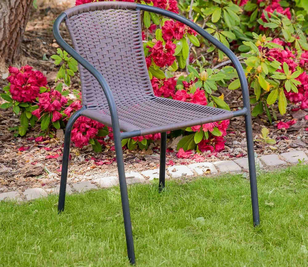 Krzesło ogrodowe PATIO Bistro Plus Brązowy siedzisko metalowa rama wymiary odcien bez ochrona korozja wymiary