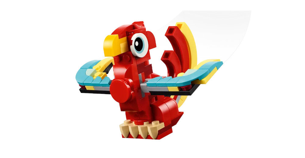 KLOCKI LEGO CREATOR 3IN1 CZERWONY SMOK 31145 ptak kolory ruchome skrzydła