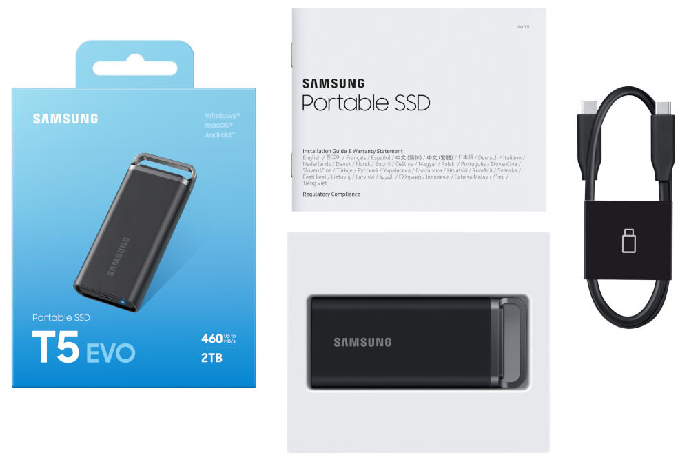 Dysk SAMSUNG T5 Evo 2TB SSD elementy zestaw