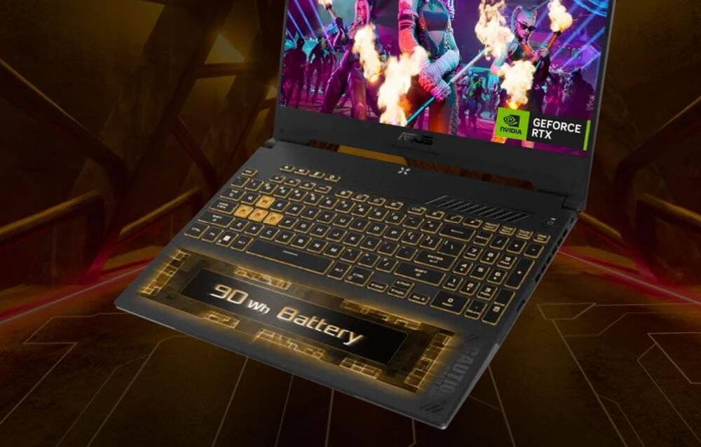 Laptop ASUS TUF Gaming F15 - 90 Wh Szybkie ładowanie
