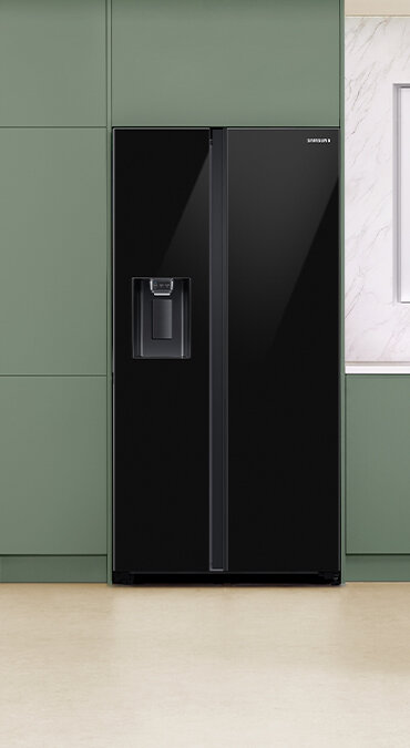 Lodówka Samsung Side By Side RS65DG54R32CEO w kolorze czarnego szkła - dostępna w Media Expert