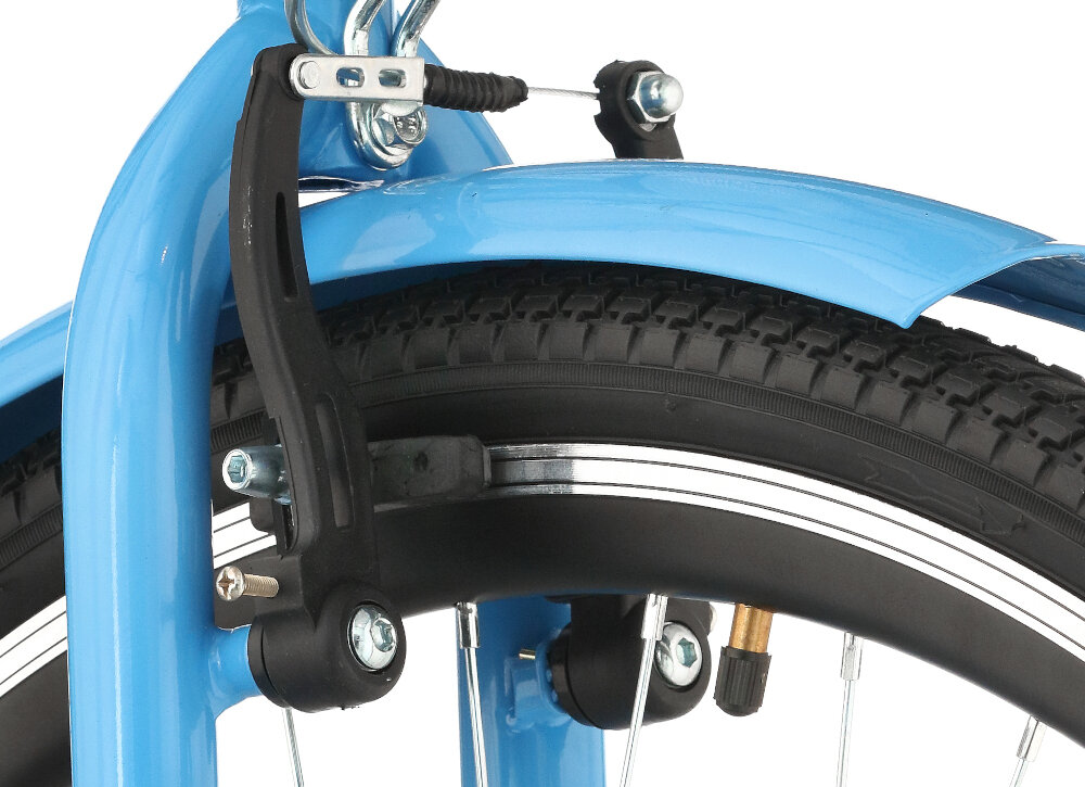 Rower miejski DAWSTAR Citybike S7B 28 cali damski Niebieski podstawa bezpieczenstwa kazdego rowerzysty przednie i tyln hamulce V-Brake lekkie duza sila hamowania odblaski lepiej widoczny na drodze bezpieczniejszy