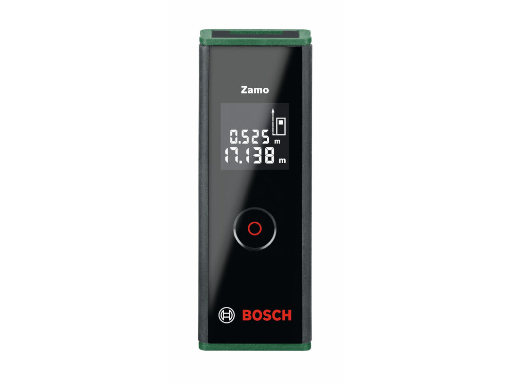 Dalmierz laserowy BOSCH Zamo III 0603672705 + Adapter edycja limitowana zasilanie dwie baterie LR03 AAA 1,5 V w zestawie pelna swoboda ruchu okolo 5 godzin ciaglej pracy wykonanie ponad 5000 pomiarow