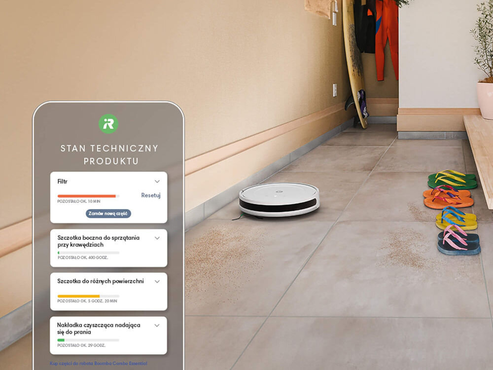 Robot sprzątający IROBOT Roomba Combo Essential Y011240 Biały aplikacja sterowanie głosowe