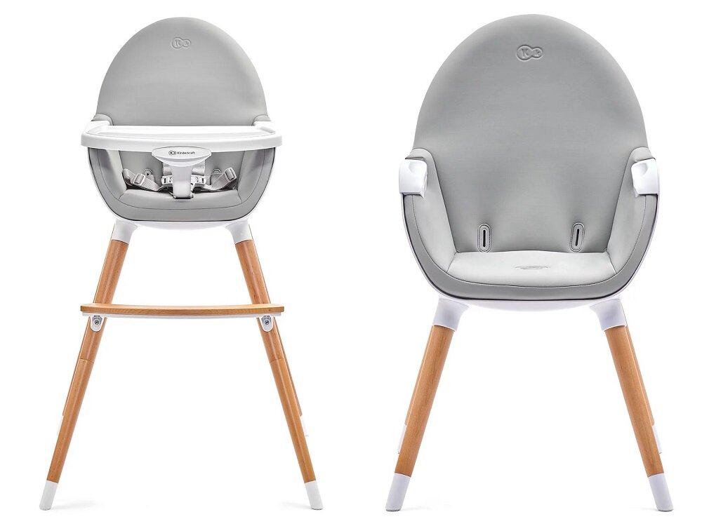 Krzesełko do karmienia KINDERKRAFT Fini Szary innowacyjne rozwiazanie rosnie razem z dzieskiem  produkt 2 w 1 krzeselko do karmienia funkcja praktycznego fotela dla dzieci w wieku od 6 miesiaca zycia do 5 lat
